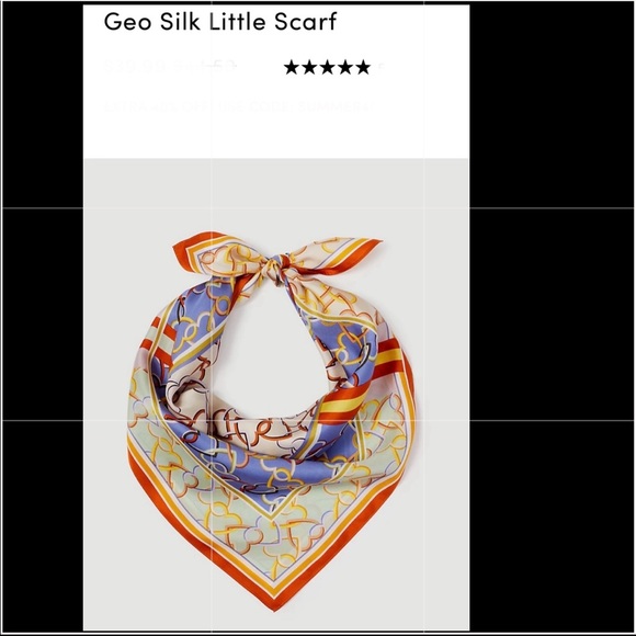 Ann Taylor Geo silk little Scarf - Picture 8 of 10
